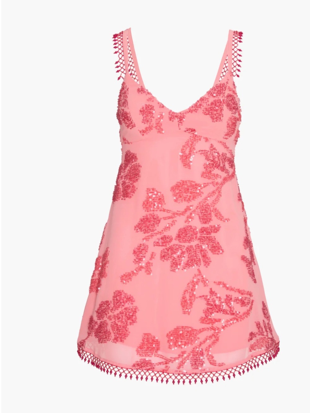 Hill House Home The Trix Dress Coral Georgette with Sequins Size XXL - Picture 7 of 8